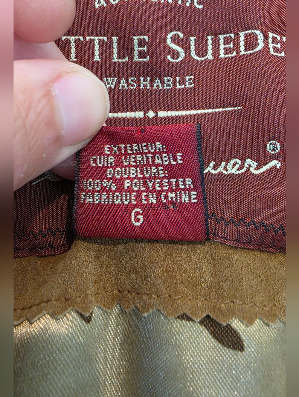 Eddie Bauer Seattle Suede Leather Jacket L Tan Brown Safari Field Coat - Picture 5 of 13